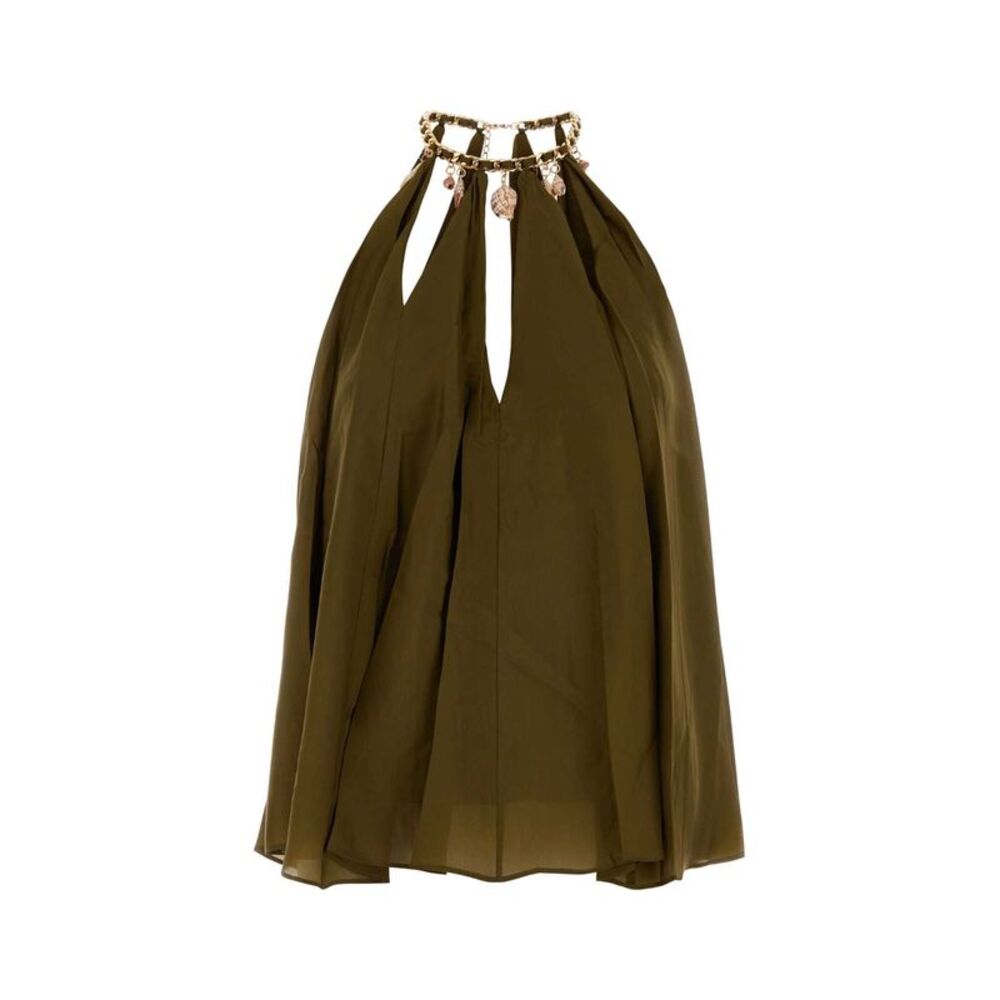 Zimmermann Women Olive Green Silk Mahon Blouse